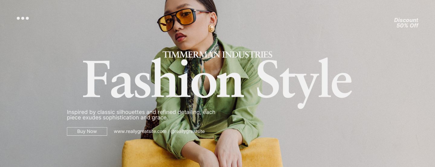 Gray and Black Minimalist Fashion Style Banner